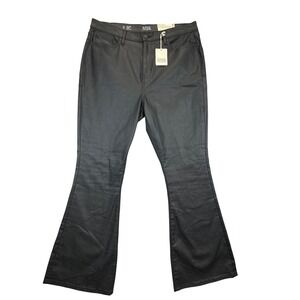 a.n.a. Pants Womens 16‎ Black High Rise Flare Faux Leather Coated NWT
